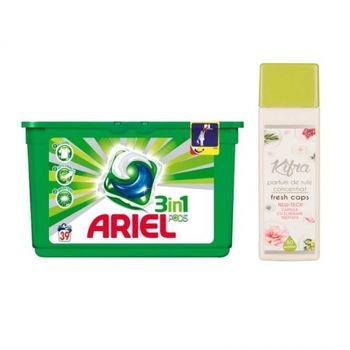 Pachet Kifra Fresh Caps 200 ml + Detergent capsule Ariel Mountain Spring 39 buc Pachet Kifra Fresh Caps 200 ml + Detergent capsule Ariel Mountain Spring 39 buc