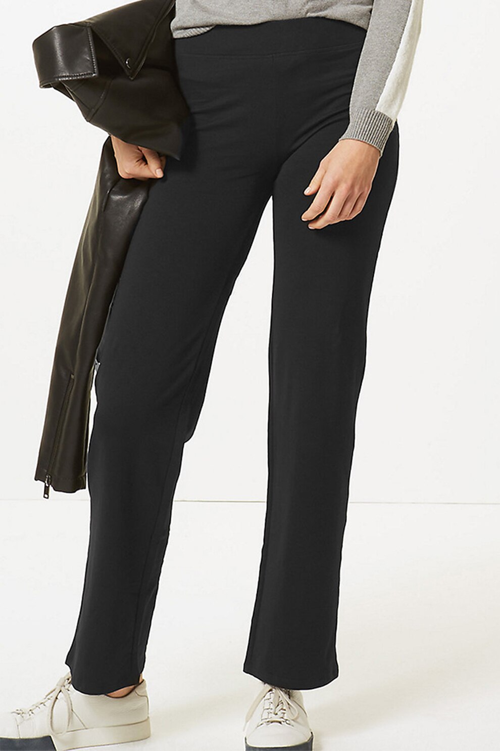 Marks & Spencer, Pantaloni sport cu croiala dreapta, Negru, W25.5-L31
