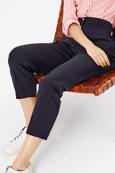 Marks & Spencer, Pantaloni cu croiala dreapta si talie medie, Bleumarin inchis Marks & Spencer, Pantaloni cu croiala dreapta si talie medie, Bleumarin inchis