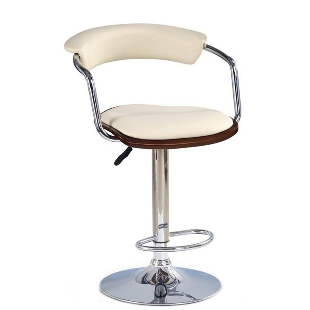 Scaun bar reglabil, piele ecologica crem AX A19