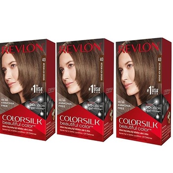 Pachet Promotional Revlon Vopsea Par Colorsilk 40 Medium Ash Brown, 3 bucati Pachet Promotional Revlon Vopsea Par Colorsilk 40 Medium Ash Brown, 3 bucati