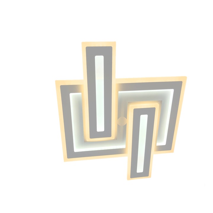 Lustra LED integrat SLC Selino Concept Markia Design, 156W, cu telecomanda, lumina calda/neutra/rece, intensitate reglabila, 50 cm, Alb, clasa energetica G