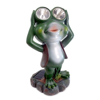 Decoratiune gradina, polirasina, lampa solara, broasca, 14x12x25 cm Decoratiune gradina, polirasina, lampa solara, broasca, 14x12x25 cm