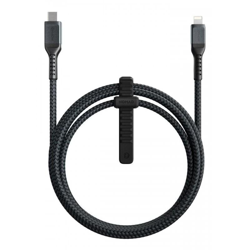 Cablu pentru incarcare si transfer de date NOMAD Kevlar USB Type-C/Lightning 1.5m Negru