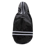 Pelerina ploaie pentru caini/catei, pisici sau alte animale de companie, reflectorizanta, cu gluga si loc pentru lesa -NEGRU,L