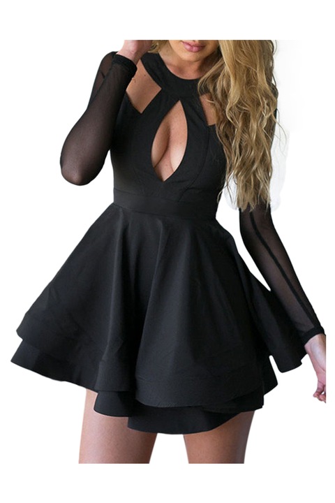 Бутикова рокля, Eviza, черна, размер XL