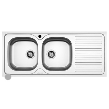 Chiuveta Sanobi 2411.B2SL.1160X500mm, adancime 150mm, cuva pe stanga, montare pe blat, finisaj linen Chiuveta Sanobi 2411.B2SL.1160X500mm, adancime 150mm, cuva pe stanga, montare pe blat, finisaj linen