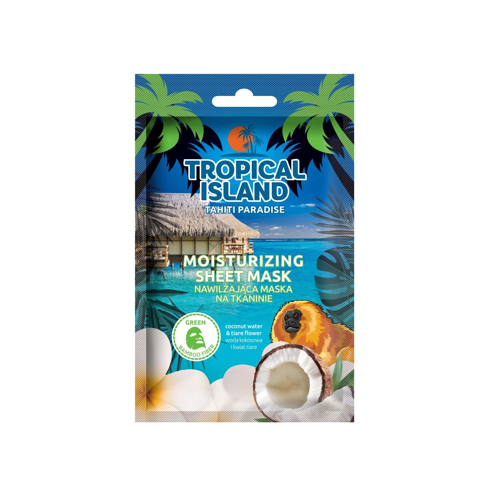 Masca de fata servetel, Marion, Tropical Island Tahiti Paradise, verde, 1 bucata