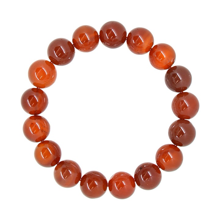 Bratara Carneol - sfere 12mm - cristale semipretioase, unisex, e-crystals