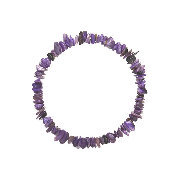 Bratara chips Charoit - cristale semipretioase, unisex, e-crystals