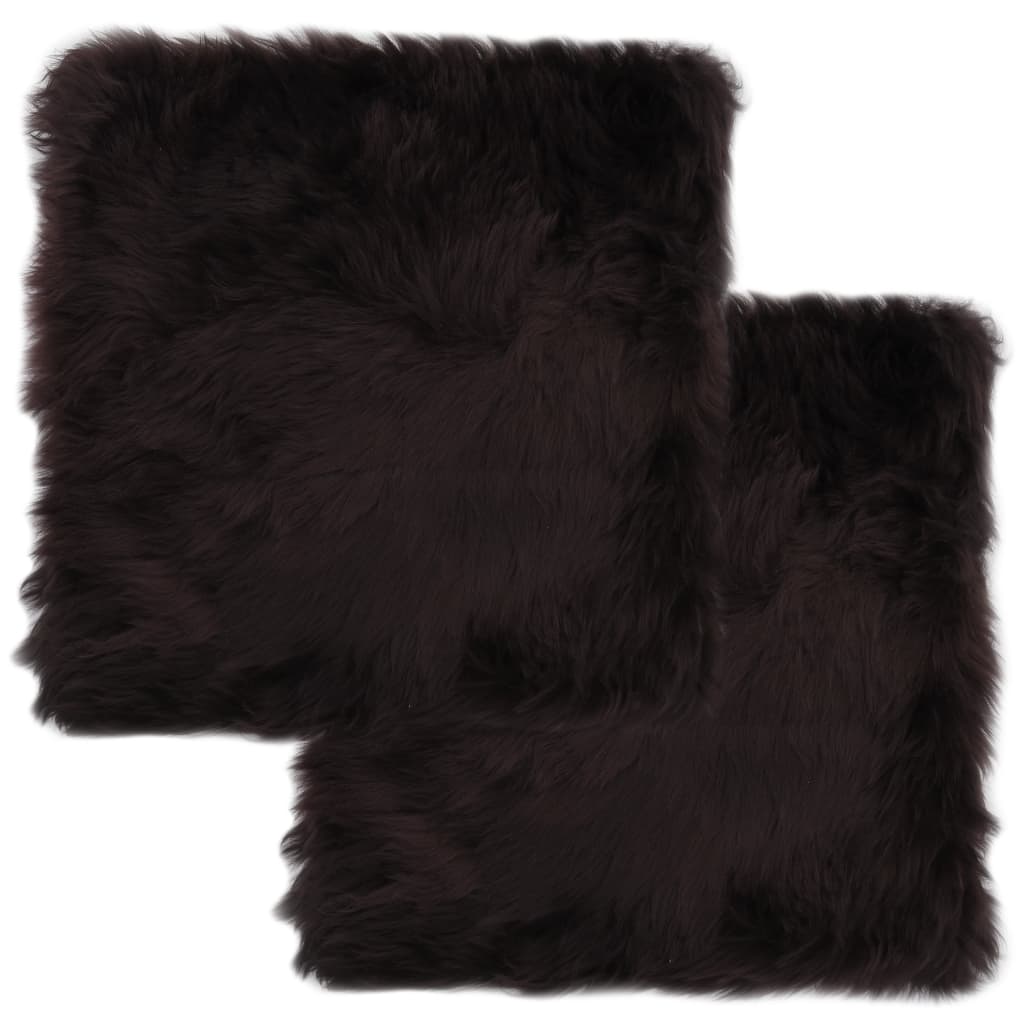 Pernuta de scaun 2 piese vidaXL, Piele naturala, 40 x 40 cm, Maro