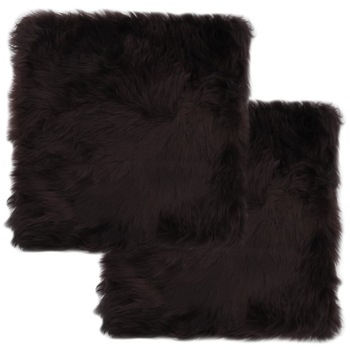 Pernuta de scaun 2 piese vidaXL, Piele naturala, 40 x 40 cm, Maro Pernuta de scaun 2 piese vidaXL, Piele naturala, 40 x 40 cm, Maro