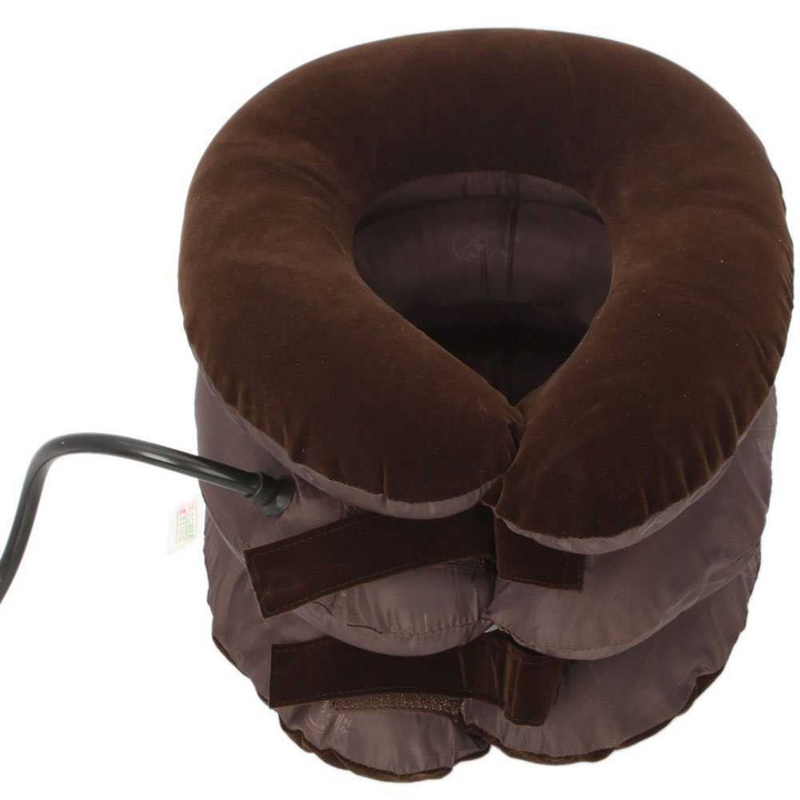 Perna cervicala , dispozitiv elongatie pentru ameliorarea durerilor , Maro, 26cm, Urban Trends ®