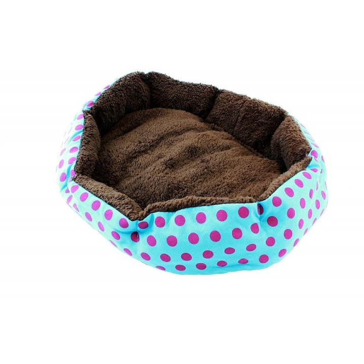 Удобно фланелено легло Culcus с възглавница за кучета или котки, синьо