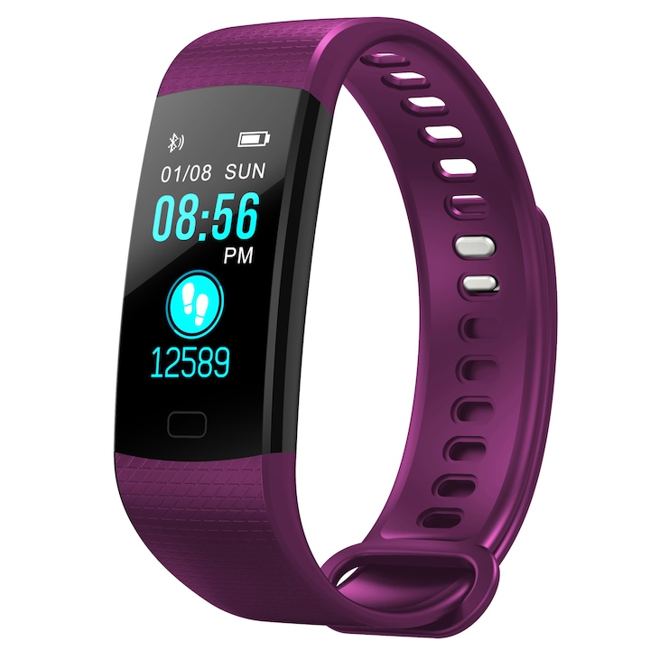 Ceas de fitness Enforose, monitorizare ritm cardiac si somn, negru