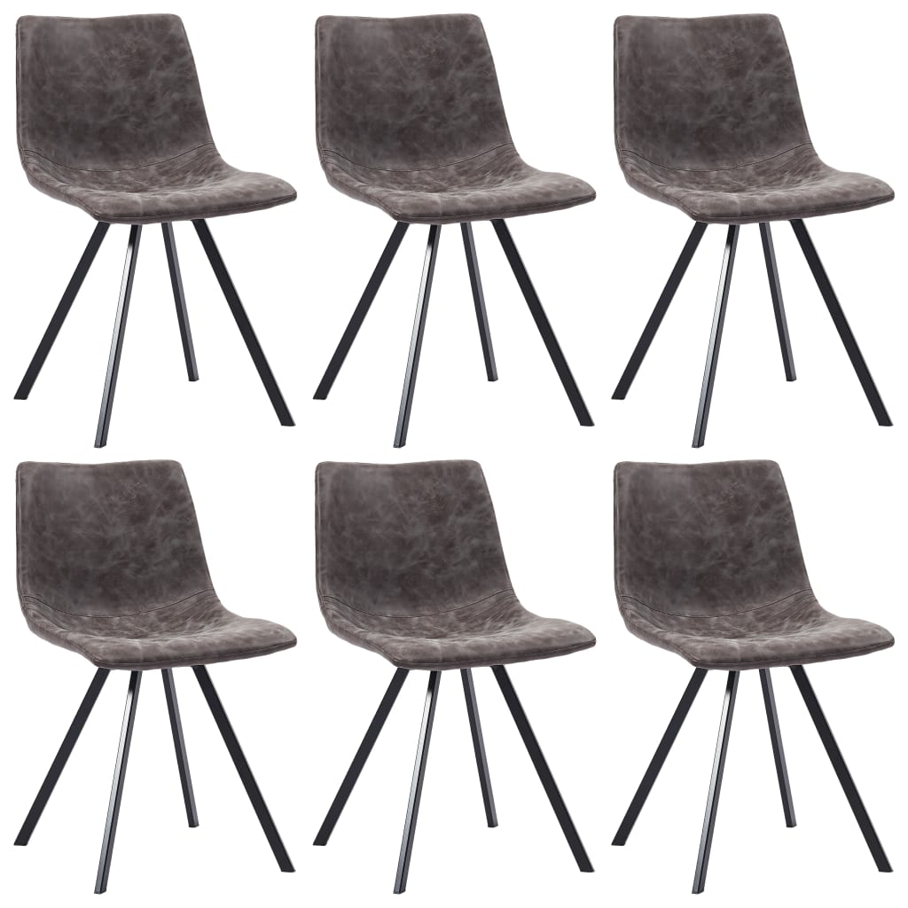 Set de 6 scaune de bucatarie, vidaXL, Maro, 46 x 58 x 81 cm