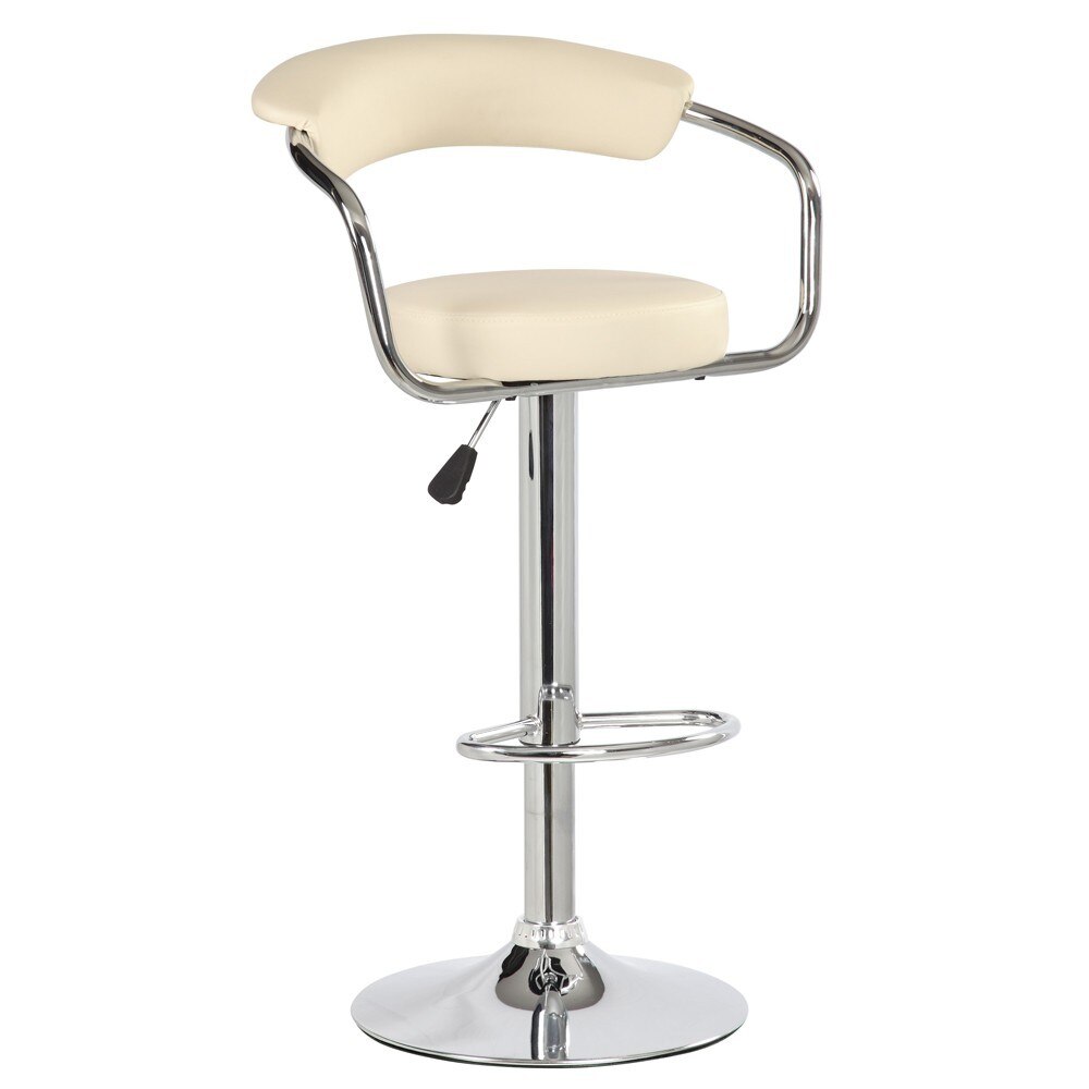 Scaun bar Saturn, piele ecologica crem