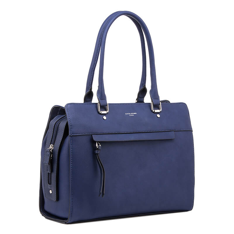 Geanta dama, David Jones, mini tote, albastru inchis, din piele ecologica, forma dreptunghiulara, 99571196