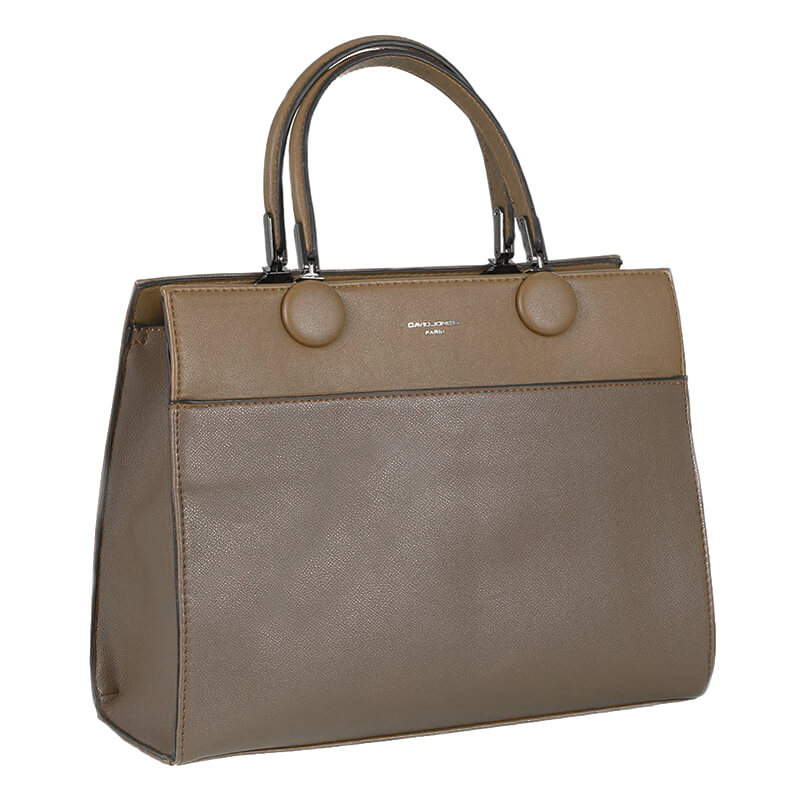 Geanta dama, David Jones, mini tote, maro taupe inchis, din pvc, forma dreptunghiulara, 99571205