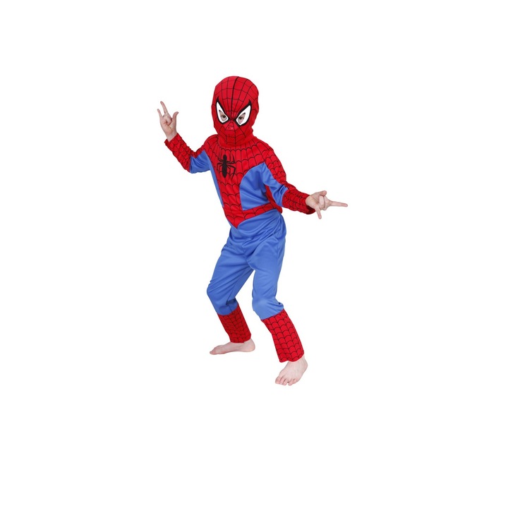 Костюм Vika® На Спайдърмен, Панталон, Блуза И Маска Spiderman, Размер M за 4-5год