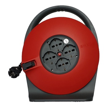Prelungitor Scame, 4 prize schuko, 15m, pe tambur Prelungitor Scame, 4 prize schuko, 15m, pe tambur