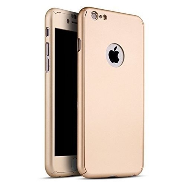 Калъф FullBody MyStyle Gold за Apple iPhone SE2, пълно покритие на 360 градуса с включено защитно фолио