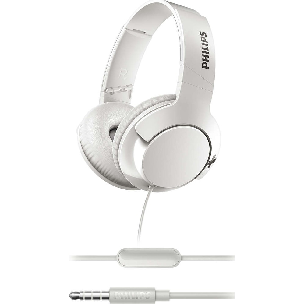 Casti Audio On-Ear Philips, SHL3175WT/00, cu fir, Microfon, Alb