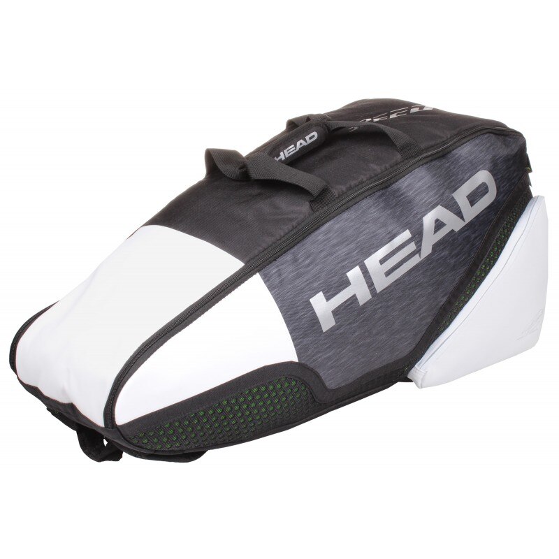 Geanta rachete Head-alb/negru - Djokovic -6 rachete