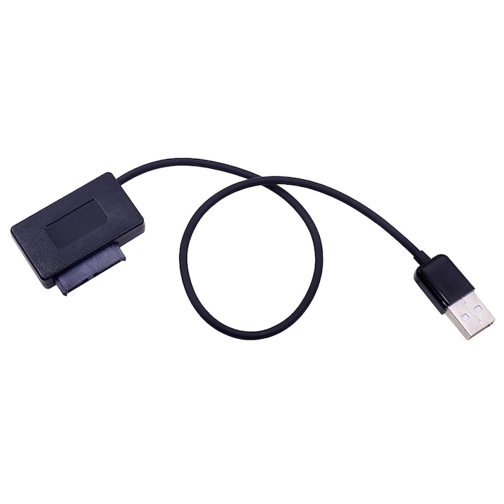 Cablu adaptor USB 2.0 la 7+6 13Pin Slimline SATA II (pentru unitati optice laptop)