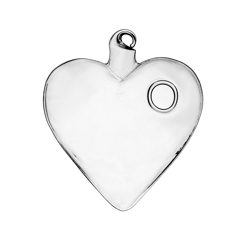 Terariu din sticla sub forma de inima, 10 x 11.5 cm