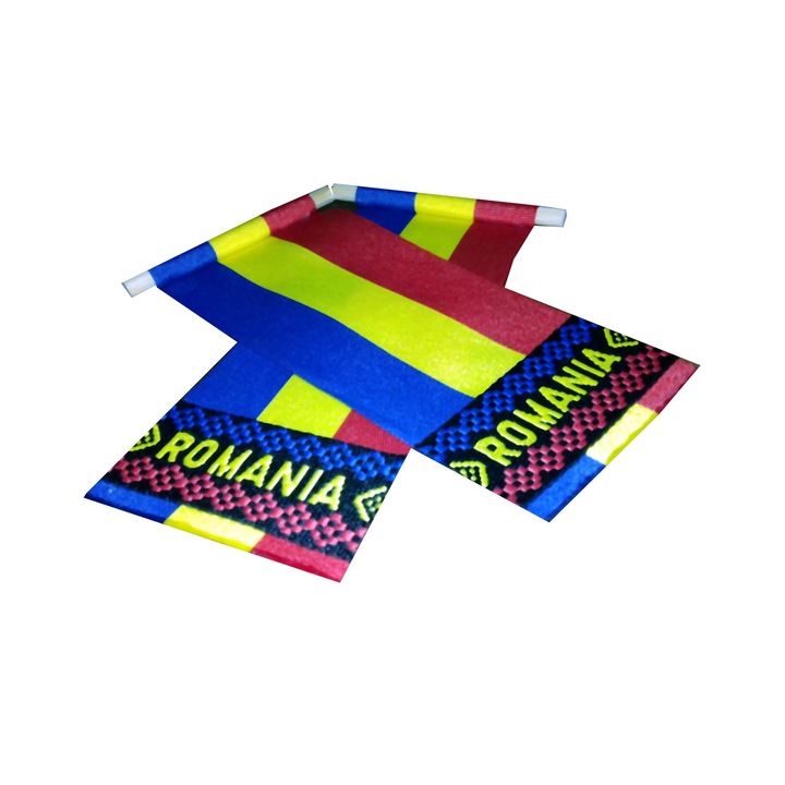 Set 2 Stegulete Fanion Auto Romania 12 x 5cm