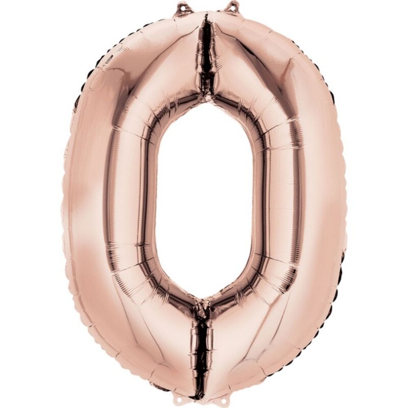 Balon Folie Mare Cifra 0 Rose Gold - 66 x 88cm, Amscan 36190