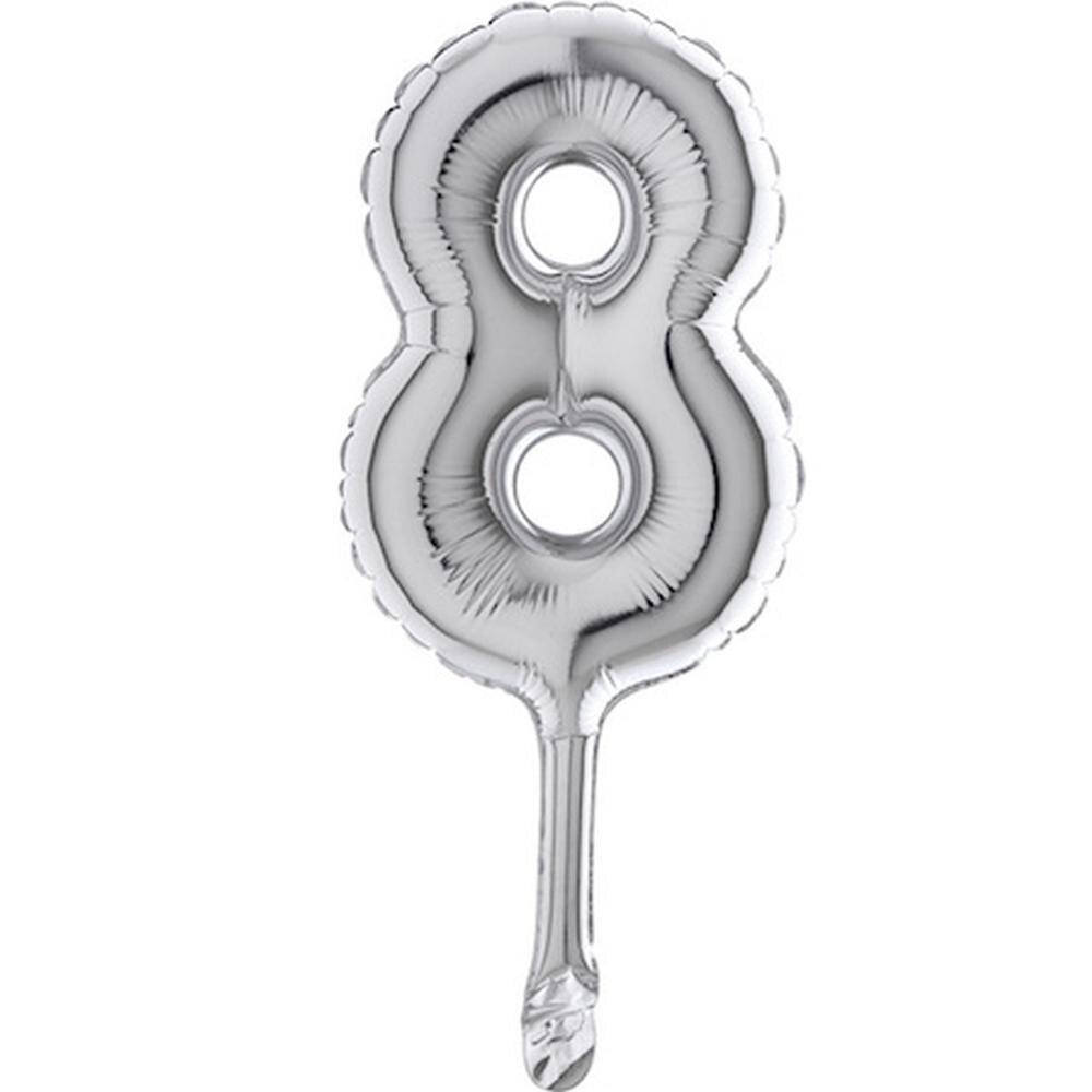 Balon micro folie cifra 8 argintiu - 18cm, Radar 07098