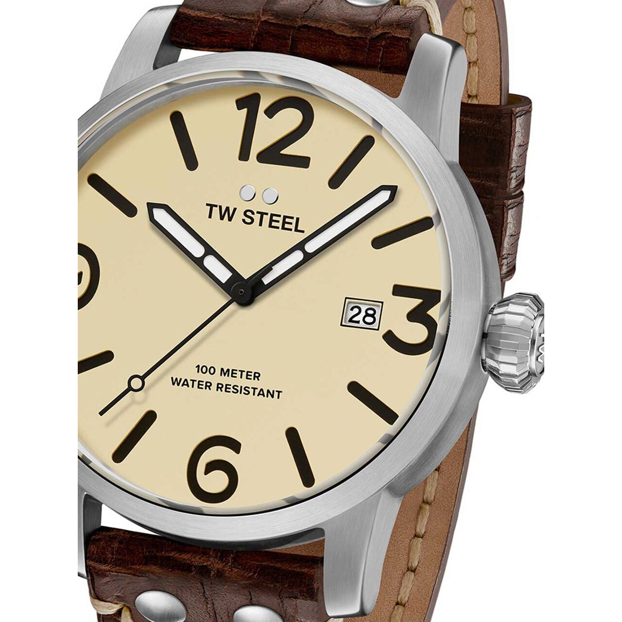 Ceas barbatesc TW-Steel MS22 Maverick 48mm, 10ATM, Argintiu