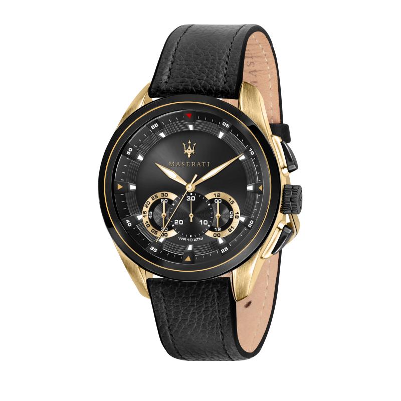 Ceas Maserati R8871612033, Traguardo, inox, auriu, cronograf, carcasa 45mm