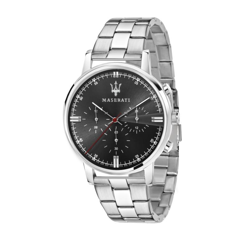 Ceas Maserati R8873630001, Eleganza, inox argintiu, Dual Time, 42mm