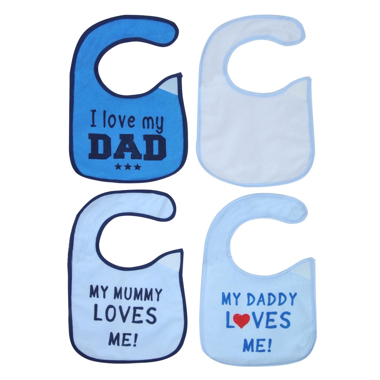 Set bavete bebelusi unisex, Zola® 4 bucati ,mesaje pentru tata