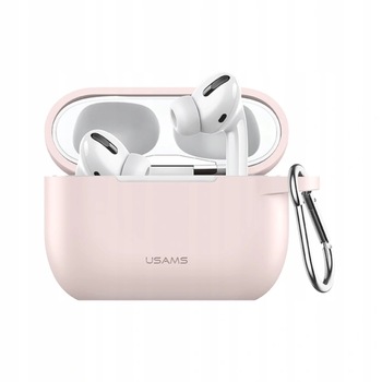 Husa pentru AirPods PRO Usams holder silicon pink Husa pentru AirPods PRO Usams holder silicon pink