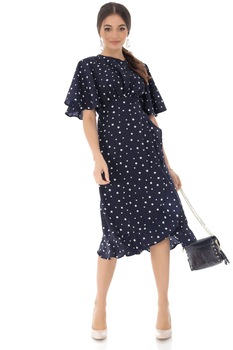 Rochie midi, bleumarin cu buline - ROH - DR4075, 38 Rochie midi, bleumarin cu buline - ROH - DR4075, 38
