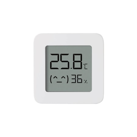 Senzor de temperatura si umiditate bluetooth cu afisaj LCD, Xiaomi, LYWSD03MMC, Alb, Patrat