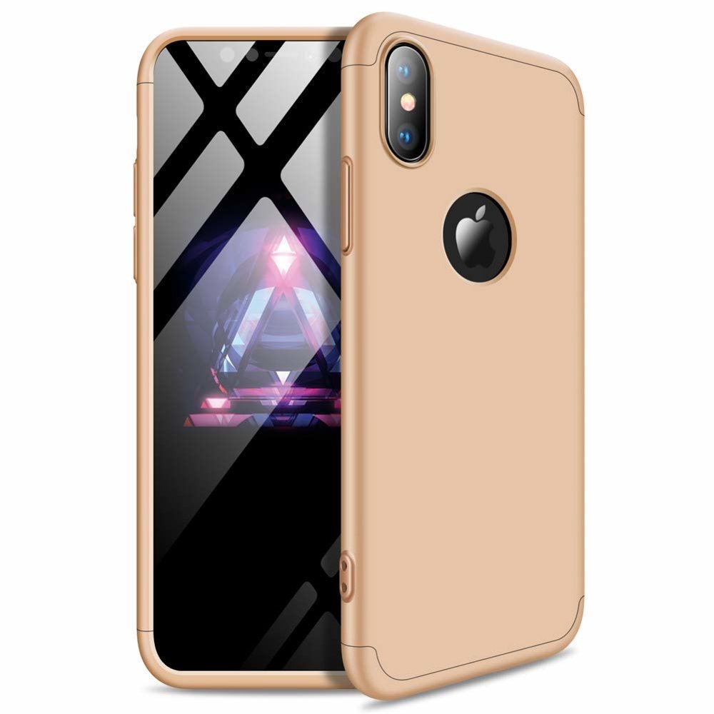 Husa de protectie 360, GKK, pentru iPhone XS Max, Auriu