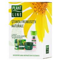 Set ingrijire fata Plant Line: Crema de zi antirid 45+, 45 ml + Crema de noapte antirid 45+, 45 ml + Apa micelara pentru toate tipurile de ten, 100 ml