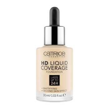 Fond de ten Catrice HD Liquid Coverage Fondation 002 Porcelain Beige, 30 ml Fond de ten Catrice HD Liquid Coverage Fondation 002 Porcelain Beige, 30 ml