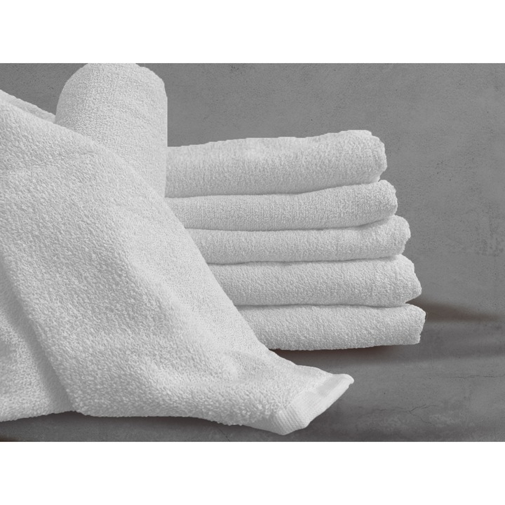 Комплект 6 кърпи Classic Aglika, 50x90 см, 100% памук, Бели