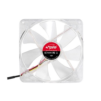 Ventilator Spire ClearStar, LED, 1500 RPM, 140x140x25 mm, Transparent Ventilator Spire ClearStar, LED, 1500 RPM, 140x140x25 mm, Transparent