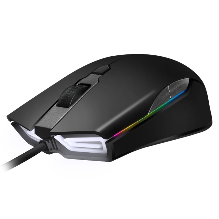 Игрална мишка Abkoncore A900, Оптичен сензор PIXART PMW3325, RGB, Черна