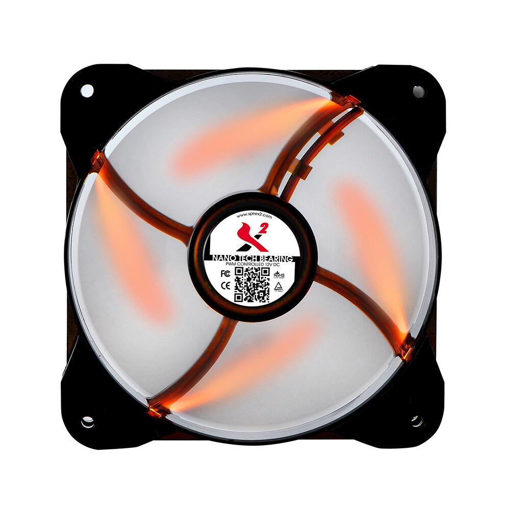 Ventilator X2, Ledtrax LED, 120 x 120 x 25 mm, Oranj
