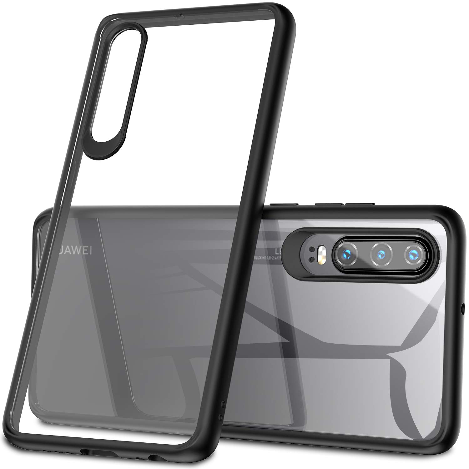 Husa Huawei P30, carcasa spate Hybrid ultra slim, Antisoc, hardcase, Negru