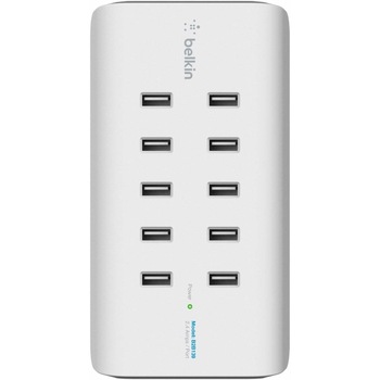 Incarcator retea Belkin Rockstar, 10 x USB 2.0, incarcare rapida, protectie supra-tensiune, alb Incarcator retea Belkin Rockstar, 10 x USB 2.0, incarcare rapida, protectie supra-tensiune, alb