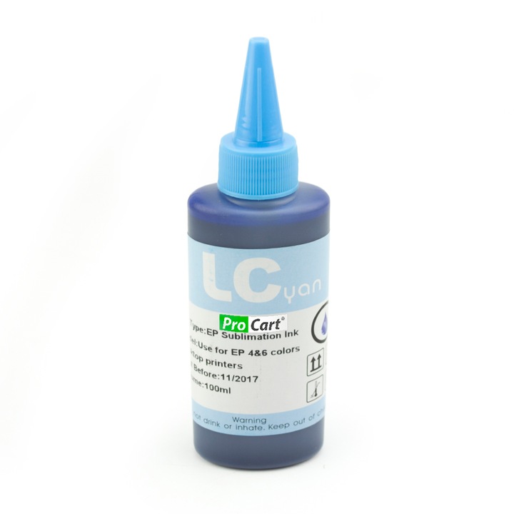 ProCart® Epson kompatibilis szublimációs tinta, 100 ml, Világos cián